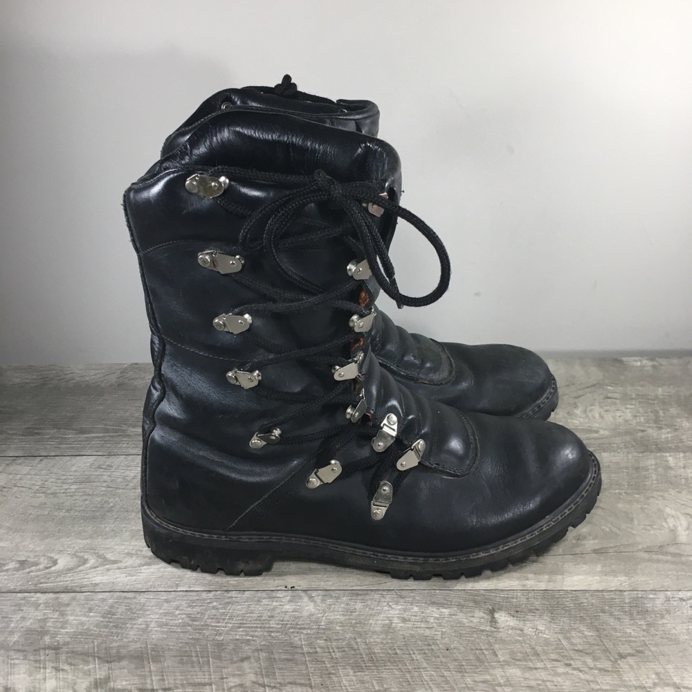 Harley-Davidson Motorcycle Combat Black Leather Riding Biker Mens Boots Size 13 - Picture 1 of 12